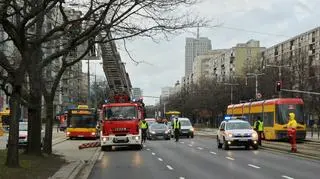 Akcja straży pożarnej przy Anielewicza