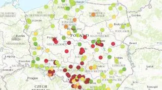 Smog w Polsce. 9 stycznia 2017 w godzinach 8-9