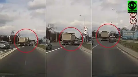 Ciężarówką zepchnął auto z drogi i pojechał dalej