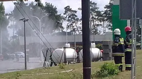 Wyciek gazu w Miłośnie  Stacja paliw ewakuowana