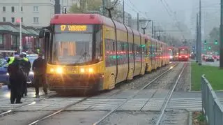 Wypadek z udziałem tramwaju na Woli