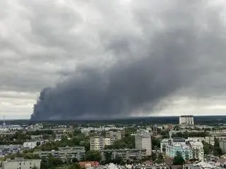 Kłęby dymu nad Konstancinem