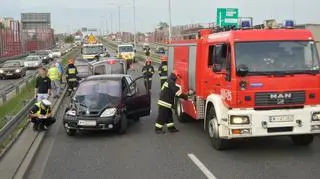 zderzenie na Trasie Siekierkowskiej