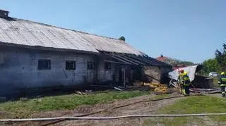 Pożar stodoły niedaleko Ostrowi Mazowieckiej 