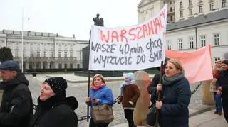 Protest przed Pałacem Prezydenckim