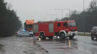 Pożar samochodu ciężarowego na Pułkowej