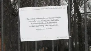 Łazienki Królewskie zamknięte po wichurze