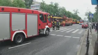 Pożar tramwaju na Wolskiej