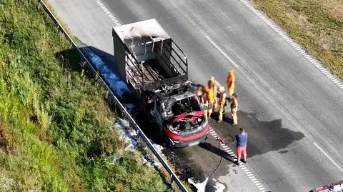 Pożar auta na A2