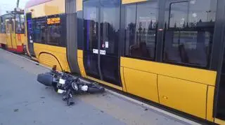 Zderzenie tramwaju z motocyklem