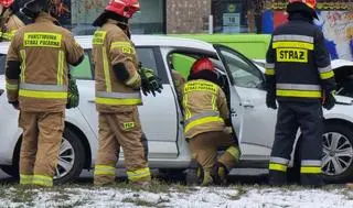 Zderzenie trzech aut na Mokotowie