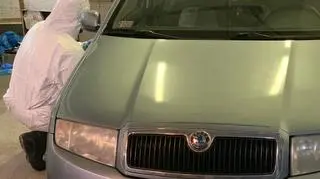 Szara skoda fabia ojca Dawida