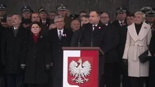 Amdrzej Duda podczas przemówienia na Placu Piłsudskiego