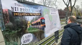 Protest w sprawie budowy linii tramwajowej