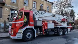 Pożar kamienicy w Grodzisku Mazowieckim 