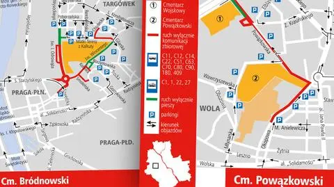 Na cmentarz lepiej autobusem. Zakazy parkowania, zamknięte ulice