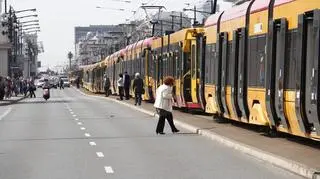 Utworzył się korek tramwajowy