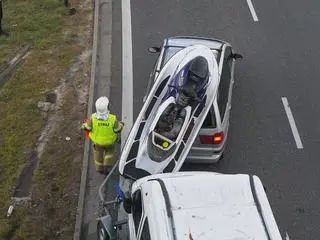 Kolizja czterech pojazdów na węźle Opacz