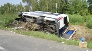 Poważny wypadek busa