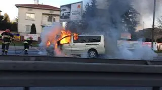 Pożar auta w Markach