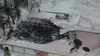 Pożar supermarketu na Bielanach