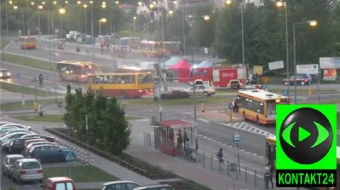 Pożar autobusu na Białołęce