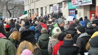 Protest przeciwników mostu Krasińskiego