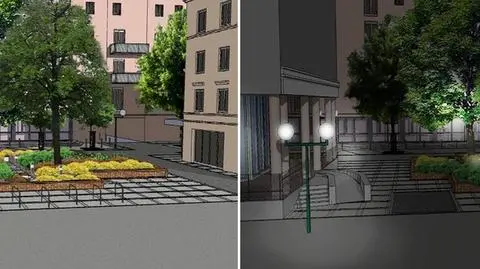 Nowy skwer na Chmielnej rozbłyśnie po zmierzchu