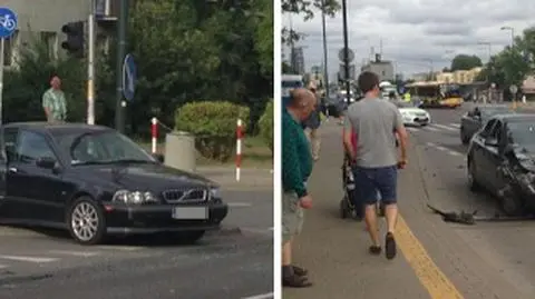 Zderzenie volvo i bmw. Dwie osoby w szpitalu