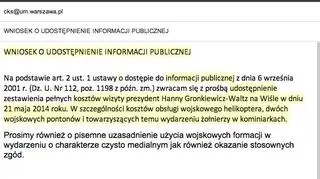 Wniosek o informację publiczną