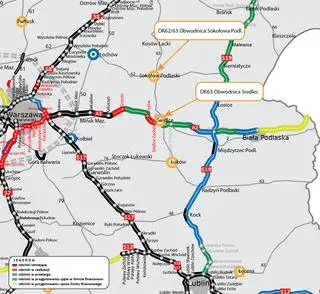 Obwodnica Siedlec i Sokołowa Podlaskiego. Mapa