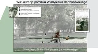 Wizualizacja warszawskiego pomnika Władysława Bartoszewskiego