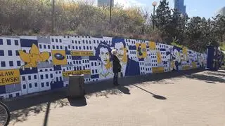 Mural z okazji 79. rocznicy powstania w getcie warszawskim