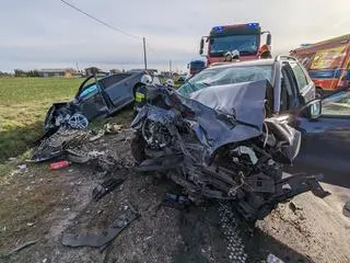 Wypadek w Młodzieszynie, do którego doszło w poniedziałek