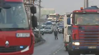 Pożar auta na wyjeździe z Warszawy