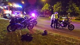 Mężczyzna spadł z motocykla 