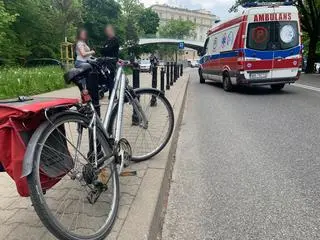 Potrącenie rowerzystki na Myśliwieckiej