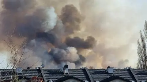 Kłęby dymu nad Wawrem. Spłonęło prawie 10 hektarów trawy