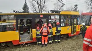 Poszkodowani po zderzeniu tramwajów