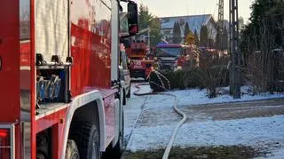 Pożar domu w Błoniu