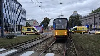 Zderzenie z udziałem tramwaju na ulicy Stawki 