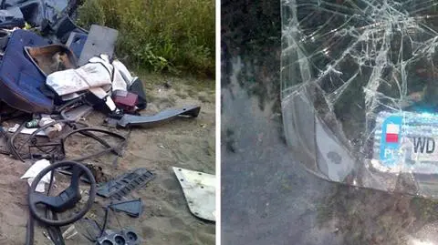 Sterta części samochodu na bocznej drodze