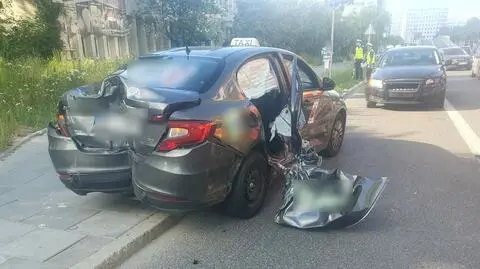 Wypadek na Służewcu, poszkodowany kierowca taksówki