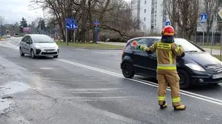 Kierująca wjechała w słup