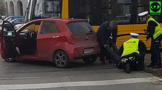 Kia wjechała pod tramwaj