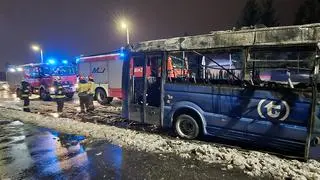 Pożar busa w Markach