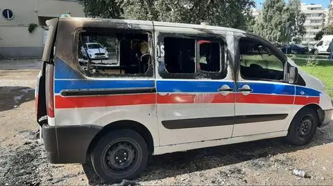 Pożar karetki przy Motorowej