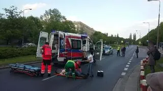 Wypadek motocyklisty na Banacha