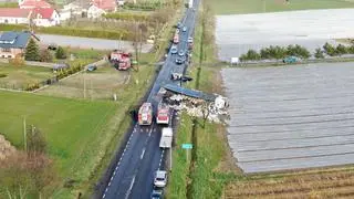 Zderzenie na DK62 w Trębkach Starych