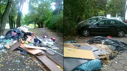 Wysypisko śmieci w parku. "Skandaliczny akt wandalizmu"